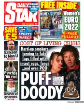 Daily Star (UK) Newspaper Front Page for 5 July 2022