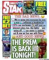 Daily Star (UK) Newspaper Front Page for 5 August 2022