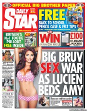 Daily Star (UK) Newspaper Front Page for 5 September 2011