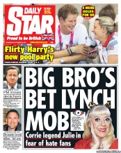 Daily Star (UK) Newspaper Front Page for 5 September 2012