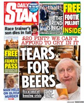 Daily Star (UK) Newspaper Front Page for 5 September 2022