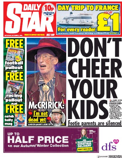 Daily Star Newspaper Front Page (UK) for 6 October 2018