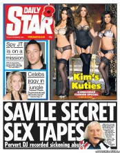 Daily Star (UK) Newspaper Front Page for 6 November 2012