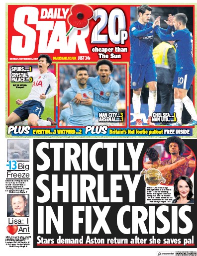 Daily Star Newspaper Front Page (UK) for 6 November 2017