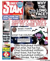 Daily Star (UK) Newspaper Front Page for 6 November 2020