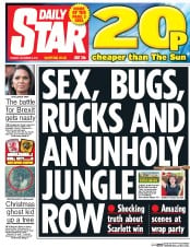 Daily Star (UK) Newspaper Front Page for 6 December 2016