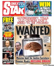 Daily Star (UK) Newspaper Front Page for 6 December 2021
