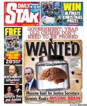 Daily Star (UK) Newspaper Front Page for 6 December 2021