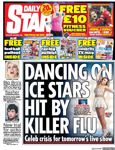 Daily Star Newspaper Front Page (UK) for 6 January 2018
