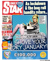 Daily Star (UK) Newspaper Front Page for 6 January 2021