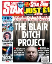 Daily Star (UK) Newspaper Front Page for 6 January 2022