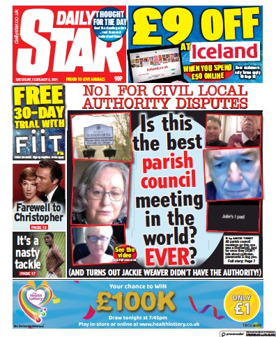 Daily Star Newspaper Front Page (UK) for 6 February 2021