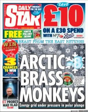 Daily Star front page for 6 February 2023