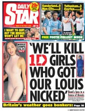 Daily Star (UK) Newspaper Front Page for 6 March 2017