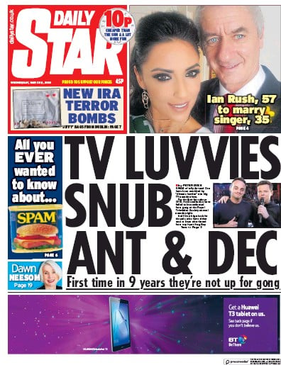 Daily Star Newspaper Front Page (UK) for 6 March 2019