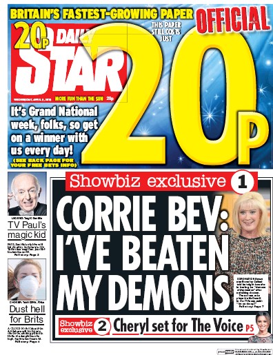 Daily Star Newspaper Front Page (UK) for 6 April 2016
