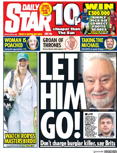 Daily Star Newspaper Front Page (UK) for 6 April 2018