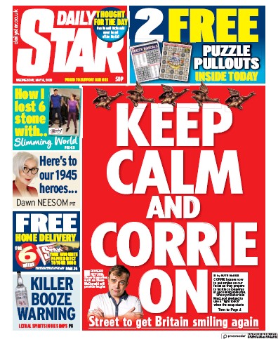 Daily Star Newspaper Front Page (UK) for 6 May 2020