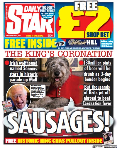 Daily Star Newspaper Front Page (UK) for 6 May 2023