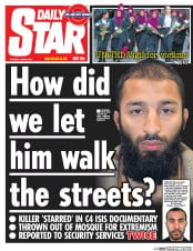 Daily Star (UK) Newspaper Front Page for 6 June 2017