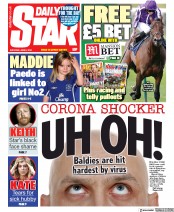 Daily Star (UK) Newspaper Front Page for 6 June 2020