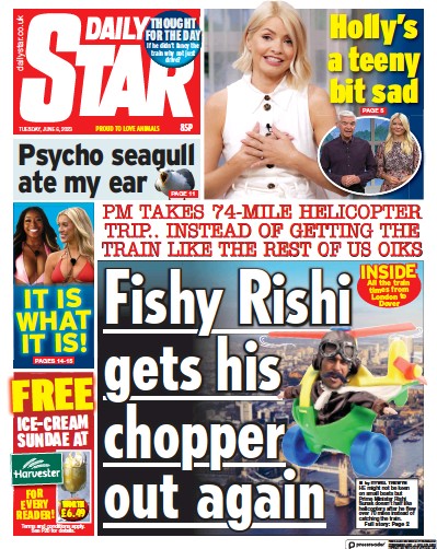 Daily Star Newspaper Front Page (UK) for 6 June 2023