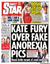 Daily Star (UK) Newspaper Front Page for 6 July 2011