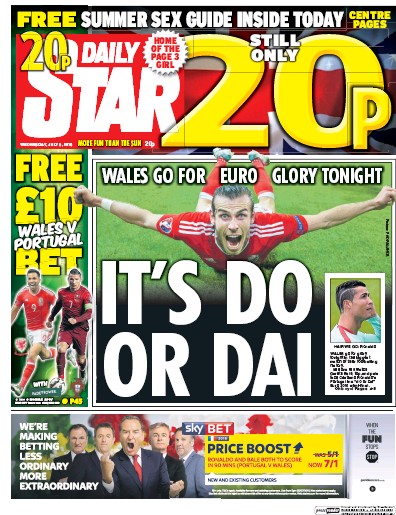 Daily Star Newspaper Front Page (UK) for 6 July 2016