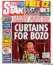 Daily Star (UK) Newspaper Front Page for 6 July 2022