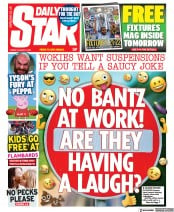 Daily Star (UK) Newspaper Front Page for 6 August 2021