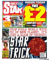 Daily Star (UK) Newspaper Front Page for 6 August 2022