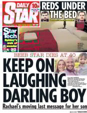 Daily Star (UK) Newspaper Front Page for 6 September 2018