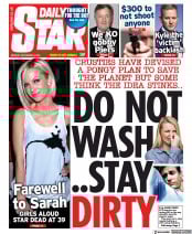 Daily Star (UK) Newspaper Front Page for 6 September 2021