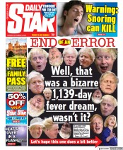 Daily Star (UK) Newspaper Front Page for 6 September 2022