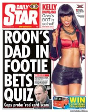 Daily Star (UK) Newspaper Front Page for 7 October 2011