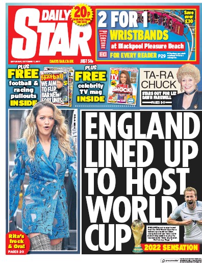 Daily Star Newspaper Front Page (UK) for 7 October 2017