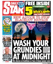 Daily Star (UK) Newspaper Front Page for 7 October 2022