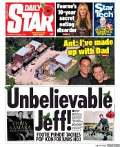 Daily Star (UK) Newspaper Front Page for 7 November 2019