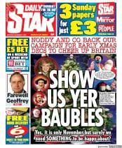 Daily Star (UK) Newspaper Front Page for 7 November 2020