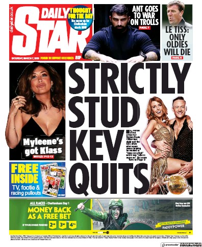 Daily Star Newspaper Front Page (UK) for 7 March 2020