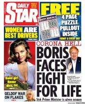 Daily Star (UK) Newspaper Front Page for 7 April 2020