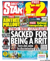 Daily Star (UK) Newspaper Front Page for 7 April 2022