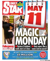 Daily Star (UK) Newspaper Front Page for 7 May 2020
