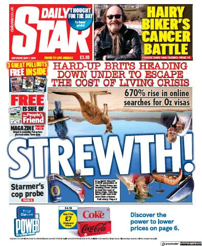 Daily Star Newspaper Front Page (UK) for 7 May 2022
