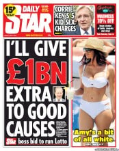 Daily Star (UK) Newspaper Front Page for 7 June 2013