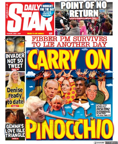Daily Star Newspaper Front Page (UK) for 7 June 2022