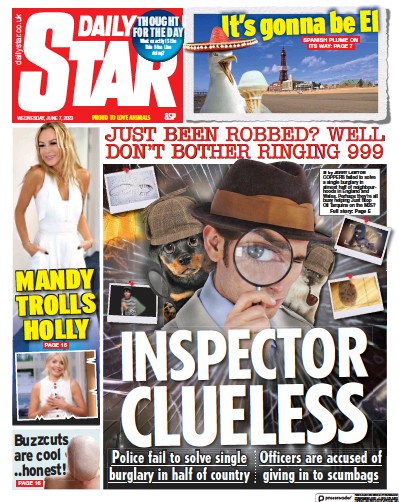 Daily Star Newspaper Front Page (UK) for 7 June 2023