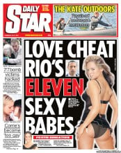 Daily Star (UK) Newspaper Front Page for 7 July 2011