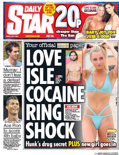 Daily Star Newspaper Front Page (UK) for 7 July 2017
