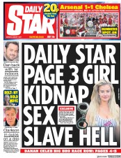 Daily Star (UK) Newspaper Front Page for 7 August 2017